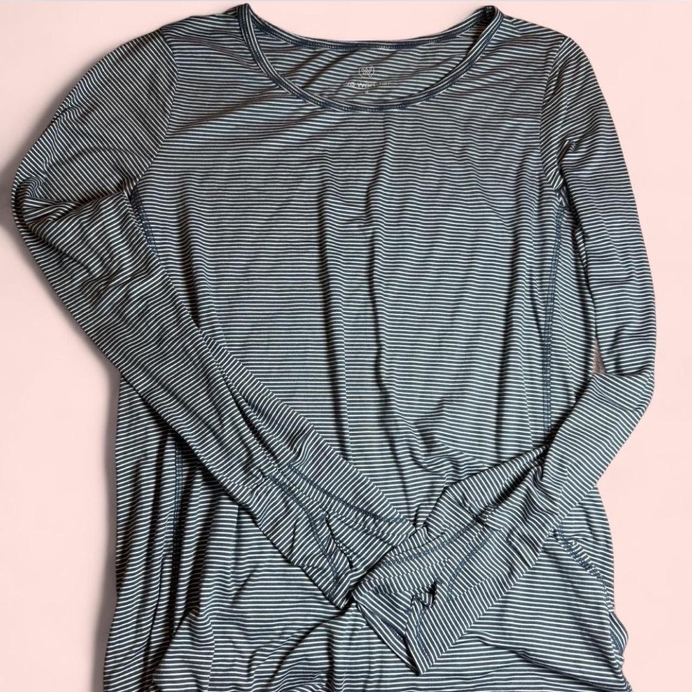 Wander Navy and White Striped Long Sleeve Tee